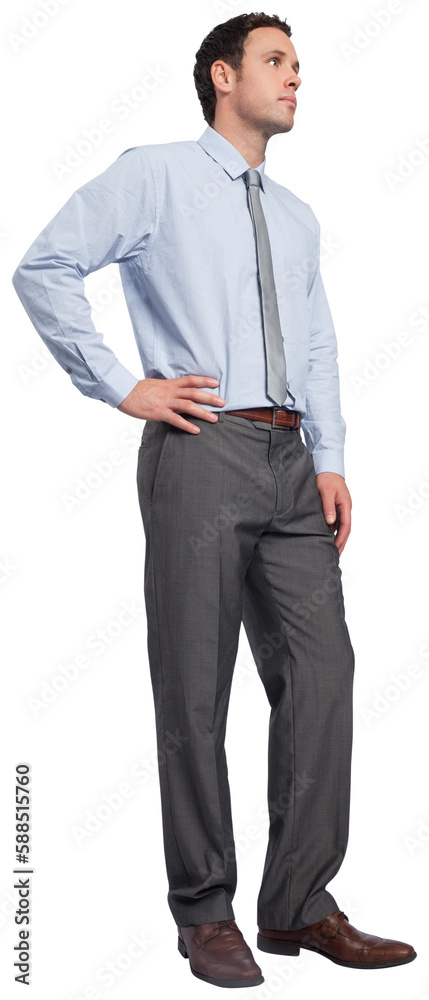 Serious businessman with hand on hip Serious businessman with hand on hip