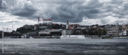 Photography Bratislava capital city and castle cityscape, Slovakia