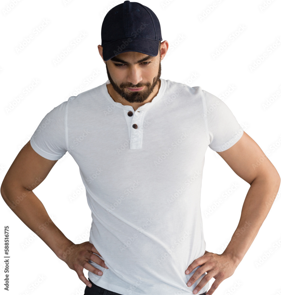Fototapeta premium Handsome man posing against grey background