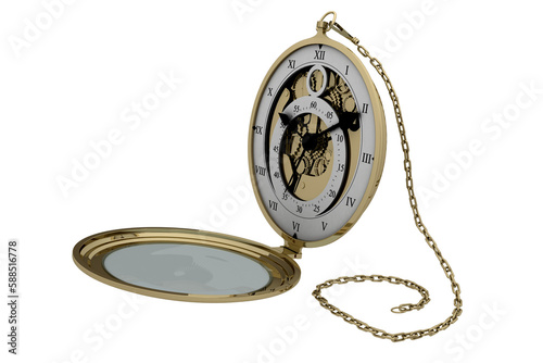 Fototapeta Naklejka Na Ścianę i Meble -  Old pocket clock with chain