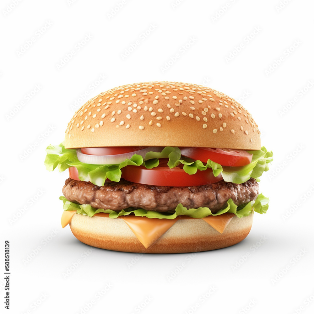 Burger isolated image on white background Burger isolated image on white background