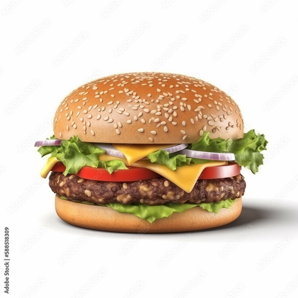 Burger isolated image on white background Burger isolated image on white background