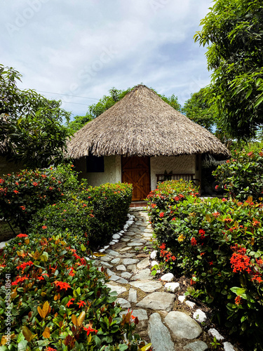 thatched roof cottage