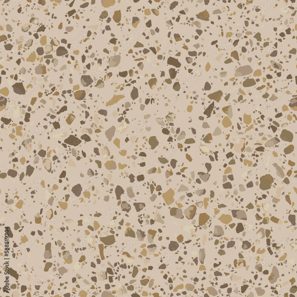Realistic terrazzo flooring seamless texture. Vector pattern of mosaic ...