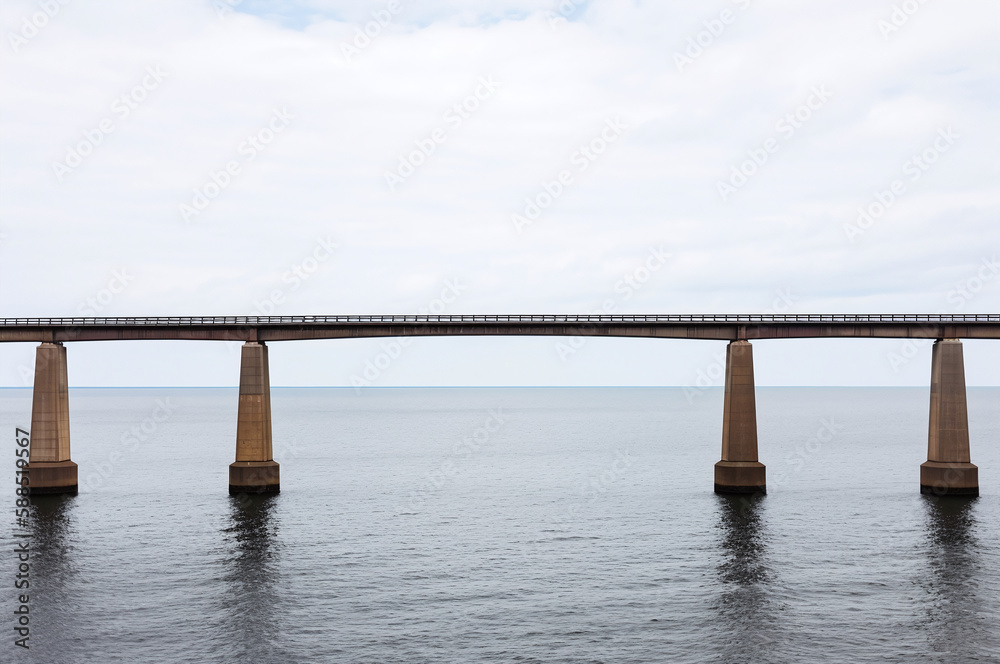 Bridge over the bay with ocean view