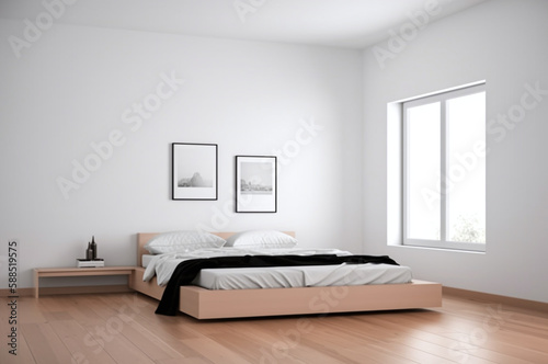 Minimalist bedroom design with natural light 