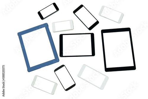 Different smartphones and digital tablets