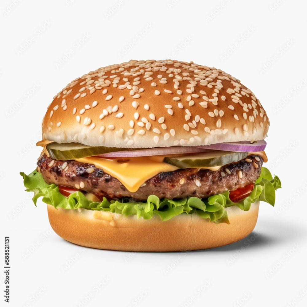 Burger isolated image on white background