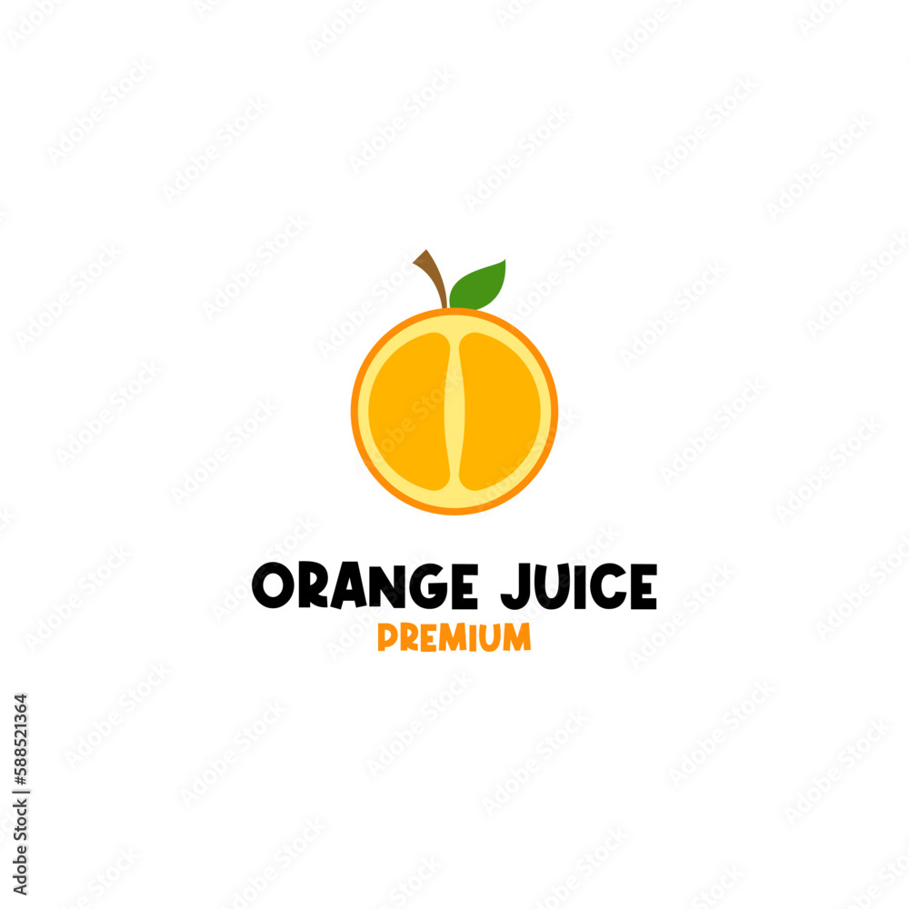 Vector orange fruit logo design concept illustration idea