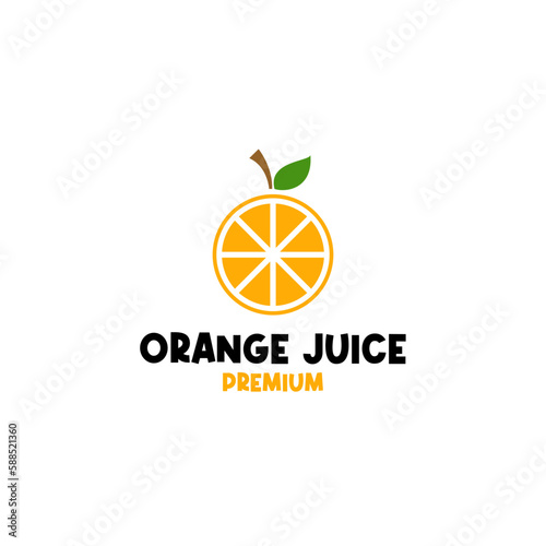 Vector orange fruit logo design concept illustration idea
