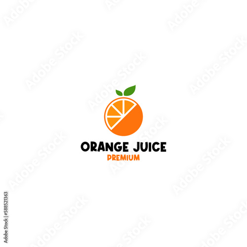 Vector orange fruit logo design concept illustration idea