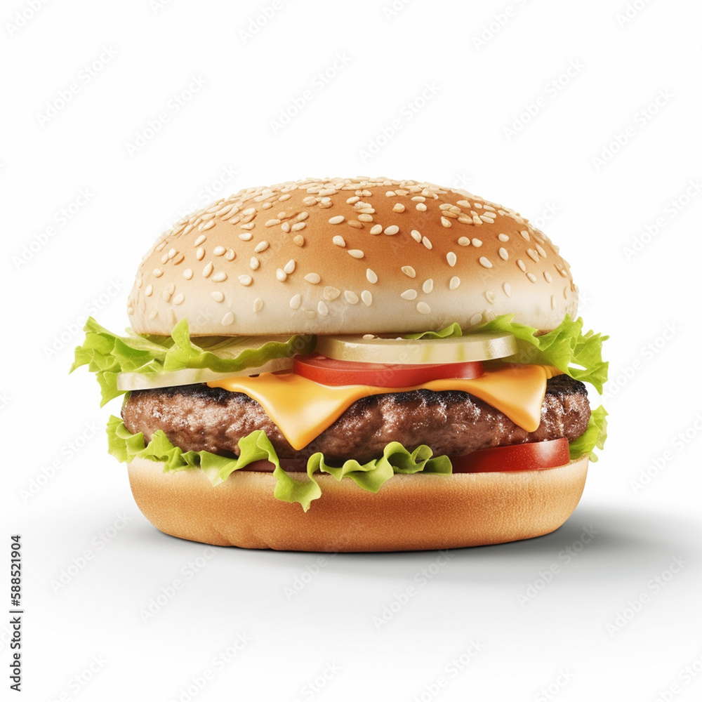 Burger isolated image on white background Burger isolated image on white background