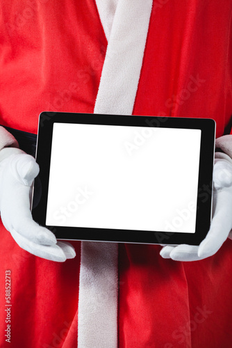 Close-up of Santa Clause showing digital tablet