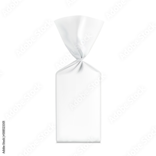 Mockup of blank bag isolated on white background. Vector illustration ready and simple to use for your design. The mock-up will make the presentation look as realistic as possible.