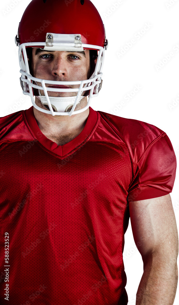 American football player looking at camera American football player looking at camera