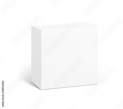 Universal mockup of blank cardboard box. Vector illustration isolated on white background, ready and simple to use for your design. EPS10. © realstockvector