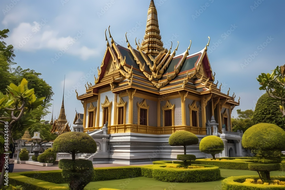 A building with a gold roof Generative AI A building with a gold roof Generative AI