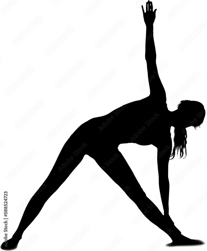 Silhouette woman practicing yoga Silhouette woman practicing yoga