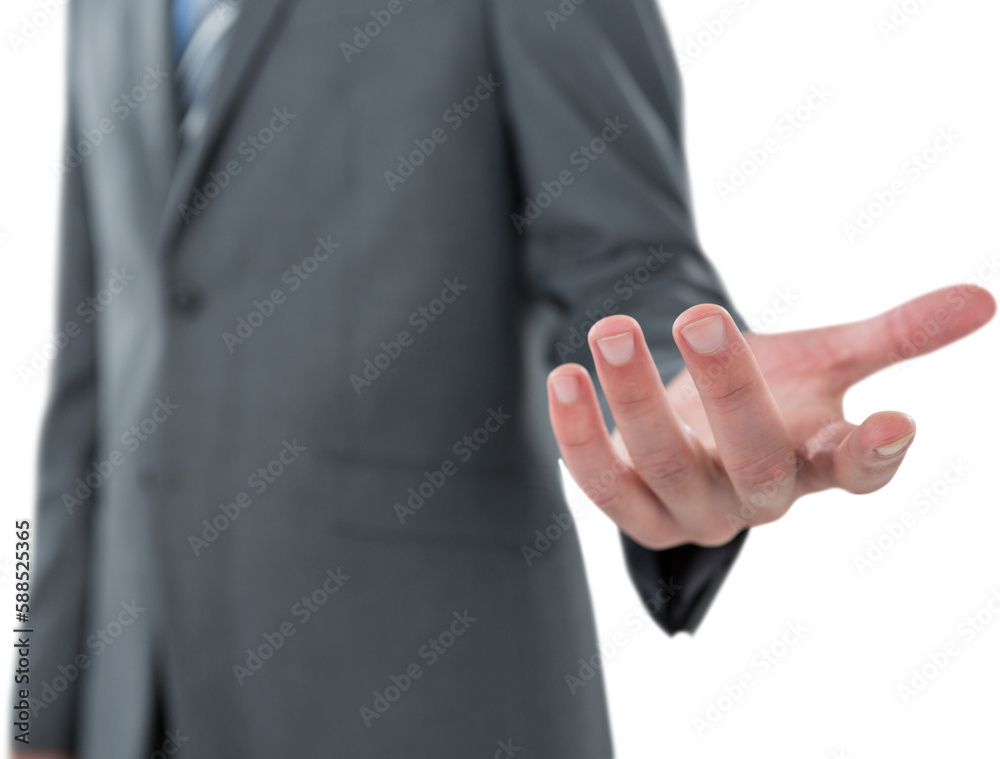Obraz premium Businessman gesturing against white background