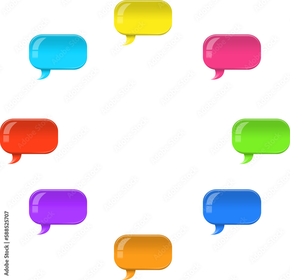 Digital image of colorful speech bubble symbols Digital image of colorful speech bubble symbols
