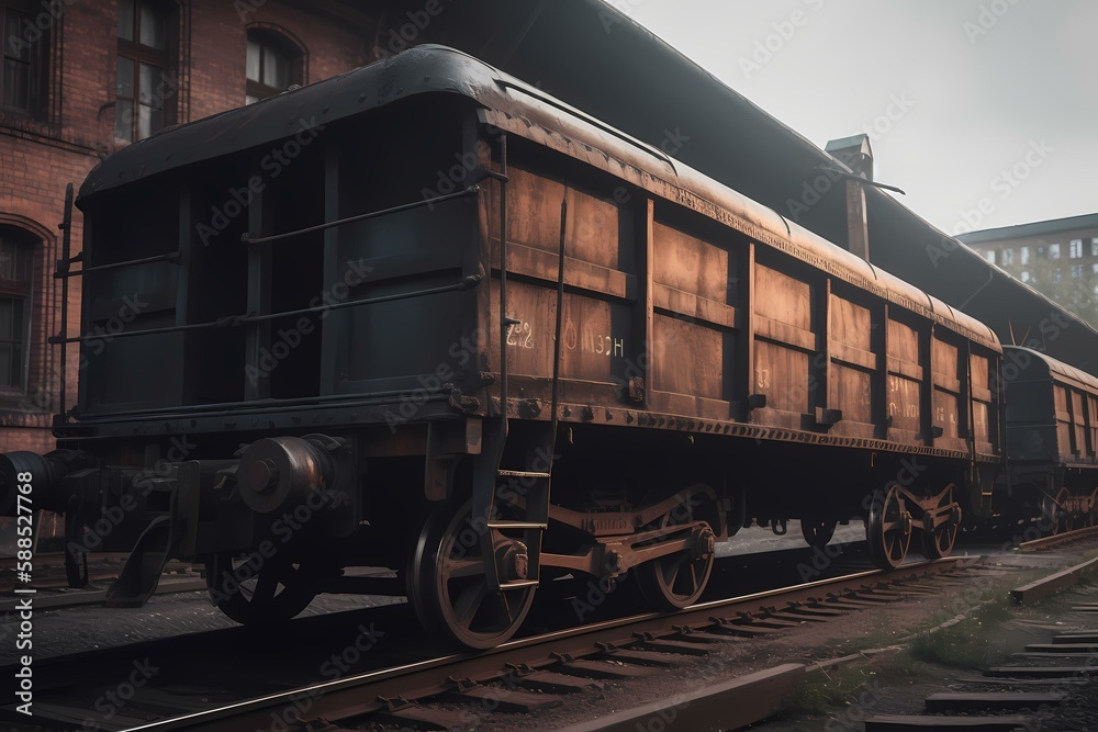 Obraz premium A train on the railway tracks Generative AI