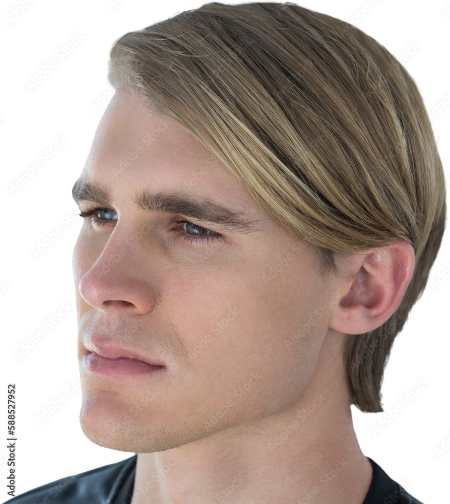 Obraz premium Close up of contemplated young man