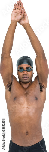 Man in diving posture