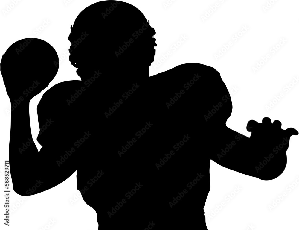Quarterback throwing football