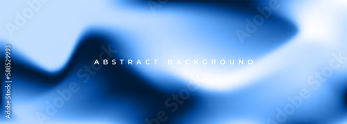 Bright blue holographic background. Abstract blue liquid gradient creative banner. Blurred soft blend color gradation minimalist background. Vector illustration.