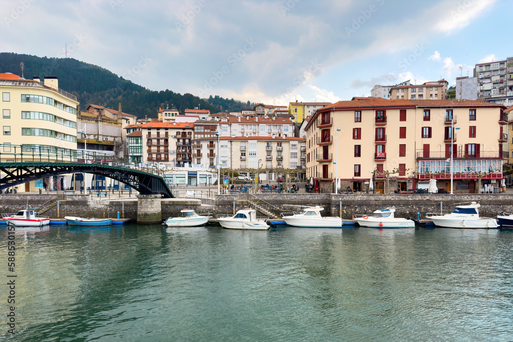 Beautiful old town Ondarroa in Basque country, Spain. High quality photography