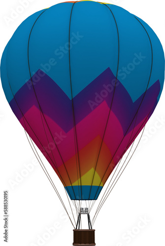 Patterned colorful hot air balloon