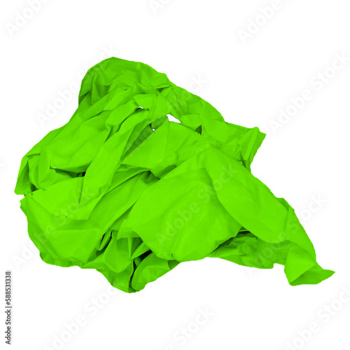 Composite image of blank green crumpled paper