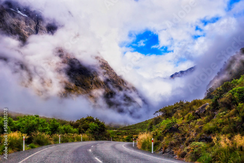 NZ Milford Sound Valde Road clouds sky photo