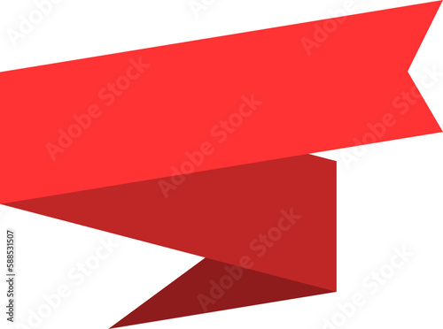 Red Banner Ribbon Element
