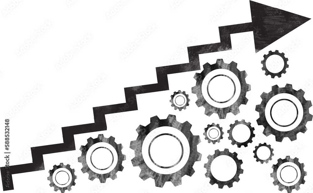 Graphic image of graph with gears Graphic image of graph with gears
