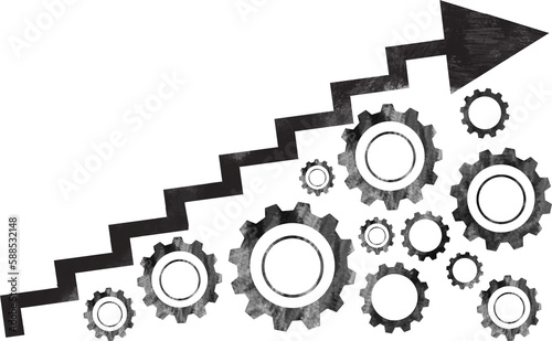 Graphic image of graph with gears