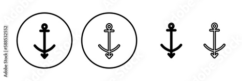 Anchor icon vector. Anchor sign. marine symbol