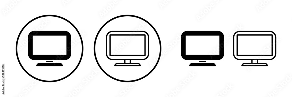 Computer icon vector. computer monitor icon. Computer icon vector. computer monitor icon.