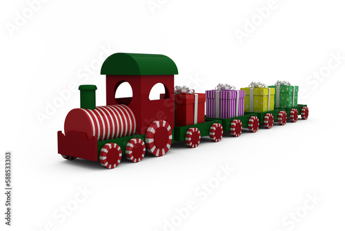 Train model with gift boxes