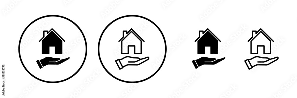 Home insurance icon vector. home shield protect logo