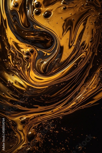 Golden abstract background, generative ai © Arisctur
