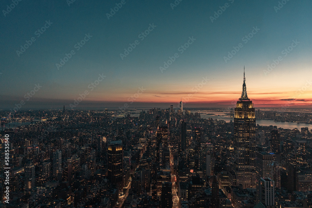 sunset from the top of nyc