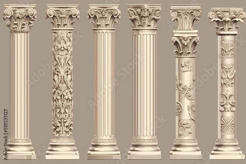 A close-up of several columns Generative AI