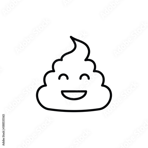 smiling crap icon. Pile of poo icon vector