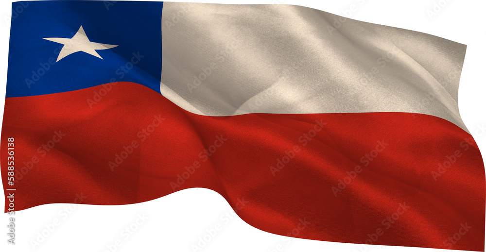 Digitally generated chile national flag Digitally generated chile national flag