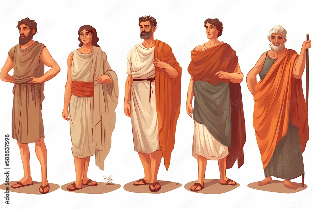 A group of men wearing robes Generative AI - obrazy, fototapety, plakaty 