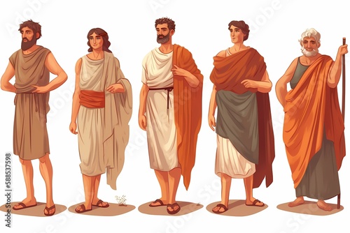 A group of men wearing robes Generative AI photo