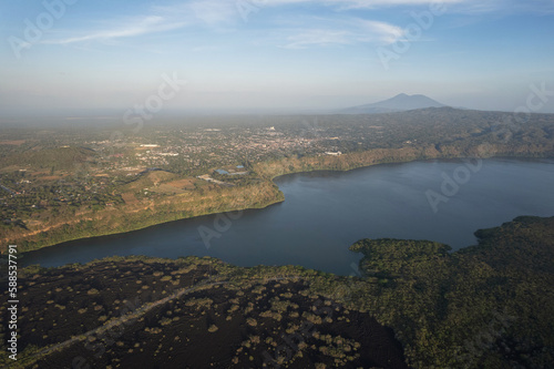 Aerial panorama Masaya town landscape photo