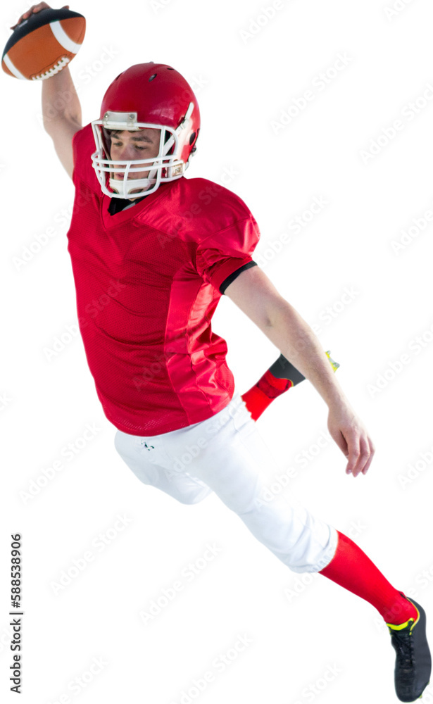 American football player scoring a touchdown