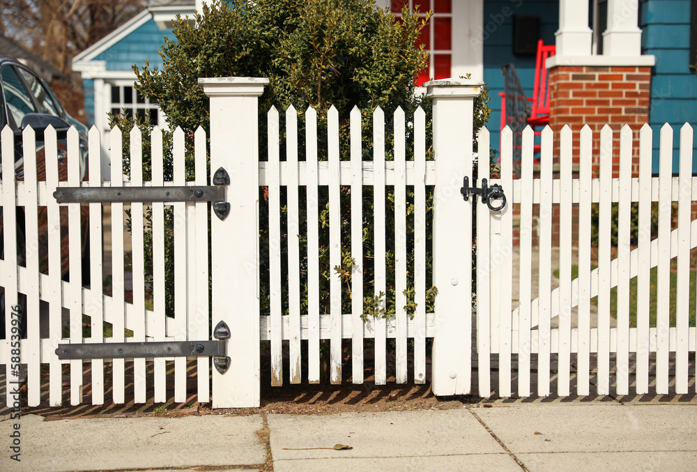pretty metal gate or fence entrance can symbolize elegance